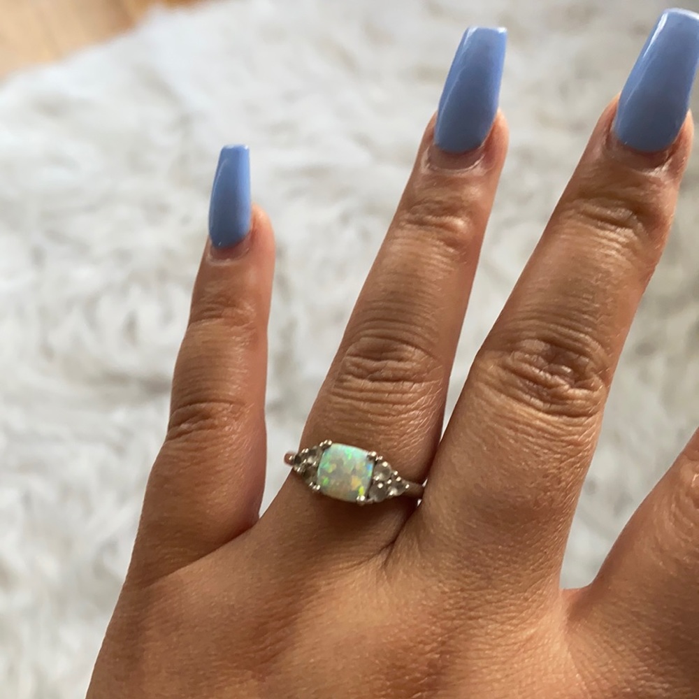 Opal ring sterling silver